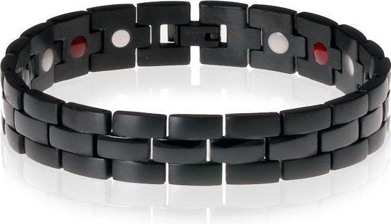 Mendes heren armband Edelstaal Magneet Black Night
