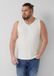s.Oliver - Heren Tanktop met Vlamgarenstructuur en Logoprint - Katoen - Crème - 4XL