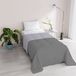 Italian Bed Linen Romantisch dekbed voor lente/zomer, microvezel, "perzikhand", eenpersoonsbed, 170 x 260 cm, donkergrijs/zilver