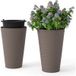 Coast Ensemble de 2 jardinières Coast - avec pot intérieur et trous de drainage - résistantes aux intempéries - marron - 45 cm de hauteur