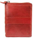 Leonardo Verrelli Dames echt lederen portemonnee RFID Safe 12,5 x 10 cm 300092, Rood, 12x10, casual