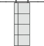 vidaXL Schuifdeur met beslag 76x205 cm ESG-glas en aluminium