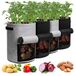 Homyhoo Aardappelkweekzakken met klep 10 gallon, 4-pack plantenpot met handgrepen en oogstvenster voor aardappeltomaat en groenten, zwart en grijs