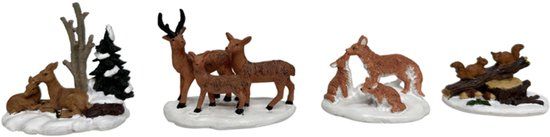 Santaville Forest Animals Polyresin 8cm 4 stuks