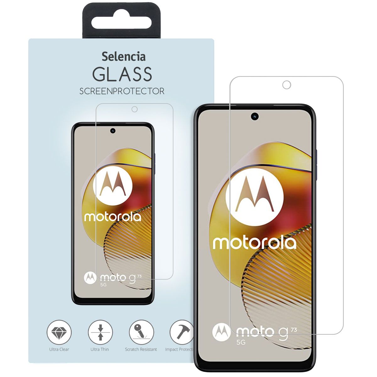 Selencia Gehard Glas Screenprotector Motorola Moto G73 - Clear
