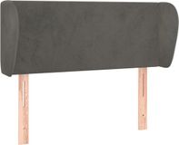 vidaXL Hoofdbord met randen 93x23x78/88 cm fluweel donkergrijs