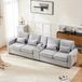 Corvance B.V. Canapé d'angle – Canapé 4 places – Tissu gris – Rangement avec porte-gobelets