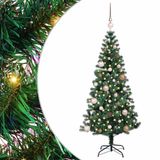 vidaXL - Plastique - Pré-éclairé - Sapin de Noël - Vert - 150 cm