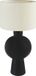 ATMOSPHERA CREATEUR D'INTERIEUR Zwarte keramische tafellamp met katoenen lampenkap YULIA
