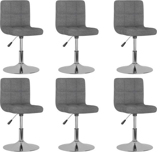 VidaXL Eetkamerstoelen 6 st stof lichtgrijs