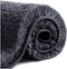 VANZAVANZU Tapis de bain antidérapant Tapis de bain épaissi Tapis de bain doux Tapis de bain moelleux Microfibre Tapis de bain, super absorbant, lavable en machine, séchage rapide - 60 x 90 cm (Noir)