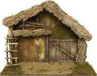 Merkloos / Sans marque Kaemingk Kerststal MDF L79B40H62cm Bruin