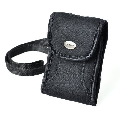 Mantona Nigrin tas voor digitale camera's (met draagriem en riemlus) zwart, neopreen