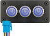 ProRide Interrupteur à bouton-poussoir métallique 12-24V OFF-(ON) - Panneau encastrable triple - 16mm - IP67 - Indicateur LED Bleu