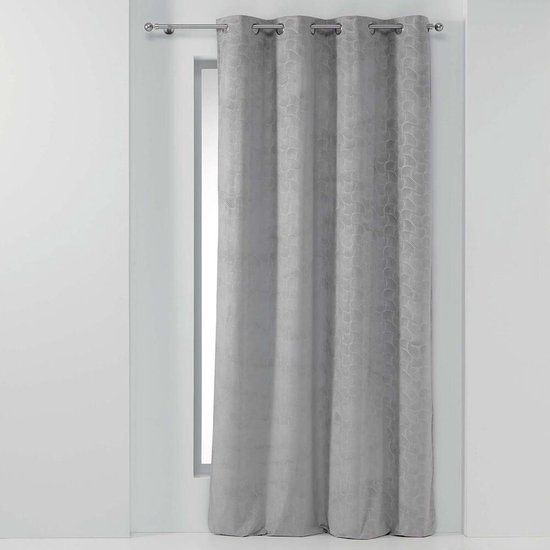 Suède Gordijn - 140 x 240 cm - Scales Light Grey - Verduisterend - Grijs