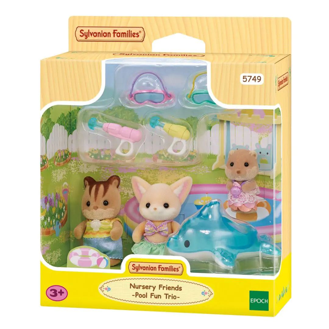 Sylvanian Families Trio Peutervriendjes - Zwembad Fun - Speelgoed Figuurset