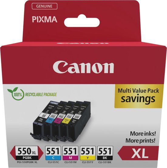 Canon pgi-550xl/cli-551 bcmy ink mp