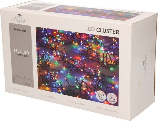 Anna's Collection Clusterverlichting - 1152 LED lampjes - Gekleurd - 690 cm - Timer - Kerstverlichting
