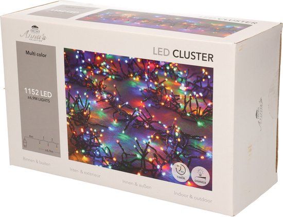Anna's Collection Clusterverlichting - 1152 LED lampjes - Gekleurd - 690 cm - Timer - Kerstverlichting
