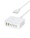 Baseus USB C-oplader, 120 W, 6-poorts laadstation met 112 W uitgang voor iPhone 16/16 Plus/16 Pro/16 Pro Max/15/14/13, MacBook Air, Pixel, Galaxy, iPad en meer