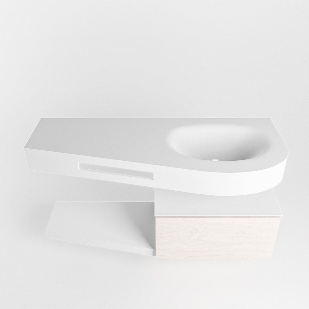 Mondiaz Riva Dulcet badkamermeubel rechts 120 talc