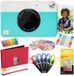 KODAK Printomatic Instant Camera (blauw) kunstset + zinkpapier (20 vellen) + verzamelalbum 8 x 8 stoffen + 12 dubbele puntmarkers + 100 stickers + 6 schaar + washi tape