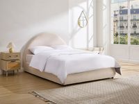Vente-unique Bed met opbergruimte fluweel beige 180 x 200 cm
