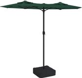 vidaXL Dubbele Parasol met LED's - 316x240 cm - Groen