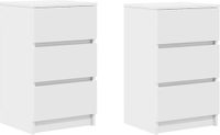 vidaXL Nachtkastjes met 3 lades, 2 stuks, 39x35x65 cm, wit
