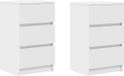 vidaXL Nachtkastjes met 3 lades, 2 stuks, 39x35x65 cm, wit