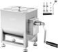 Mélangeur de viande manuel - Mélangeur à saucisses et à viande hachée - Capacité 15 L - Acier inoxydable - Avec engrenage réducteur - Capacité de mélange max. 6,8 kg