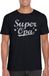 Bellatio Decorations Super opa cadeau t-shirt met zilveren glitters op zwart voor heren