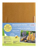 GLOREX 6 8605 155 - Honingraatset van bijenwas, 3 vellen 100% bijenwas en 1 lont van was, voor het maken van honingraatkaarsen
