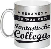 Bellatio Decorations Bol Bedankt je was een fantastische collega de laatste week koffiemok / theebeker - 330 ml - zilverkleurig - carriere switch / VUT / pensioen - bedankt cadeau collega / teamgenoot