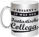 Bellatio Decorations Bol Bedankt je was een fantastische collega de laatste week koffiemok / theebeker - 330 ml - zilverkleurig - carriere switch / VUT / pensioen - bedankt cadeau collega / teamgenoot