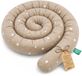 XXL coussin de lit traversin de lit coussin d'allaitement traversin de lit tour de lit coussin décoratif tour de lit traversin XL fait main Beige avec étoiles blanches 300 cm certification Oeko-Tex