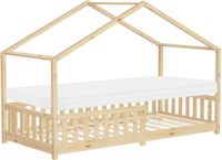 ML-Design Kinderbed Huisbed 90x200 cm Natuurlijk Dennen Hout