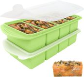 VHV - Moule de congélation - silicone de qualité alimentaire forme carrée 2 pièces - avec couvercle - pour meal prep, soupe, sauce et congélateur