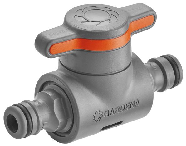 Gardena Coupling with Flow-Control Valve for Drip Irrigation System - Plastic - Grey/Orange