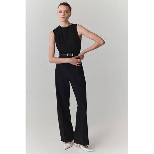 Mango jumpsuit met ceintuur - zwart