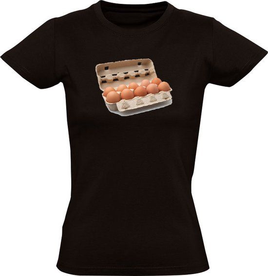 Sol's Eierdoosje T-shirt Dames - Zwart - Maat M