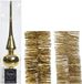 Decoris Kaemingk B.V. Kerstversiering glazen piek glans 26 cm en folieslingers pakket goud