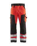 Blakläder 156618115599D100 broek met hoge zichtbaarheid, maat D100, rood/zwart