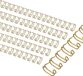 Bobines de reliure double boucle métalliques, 100 pièces, 6 mm de large, capacité de 20 feuilles, pas de 3:1, 32 spirales de reliure, doré, fournitures de bureau