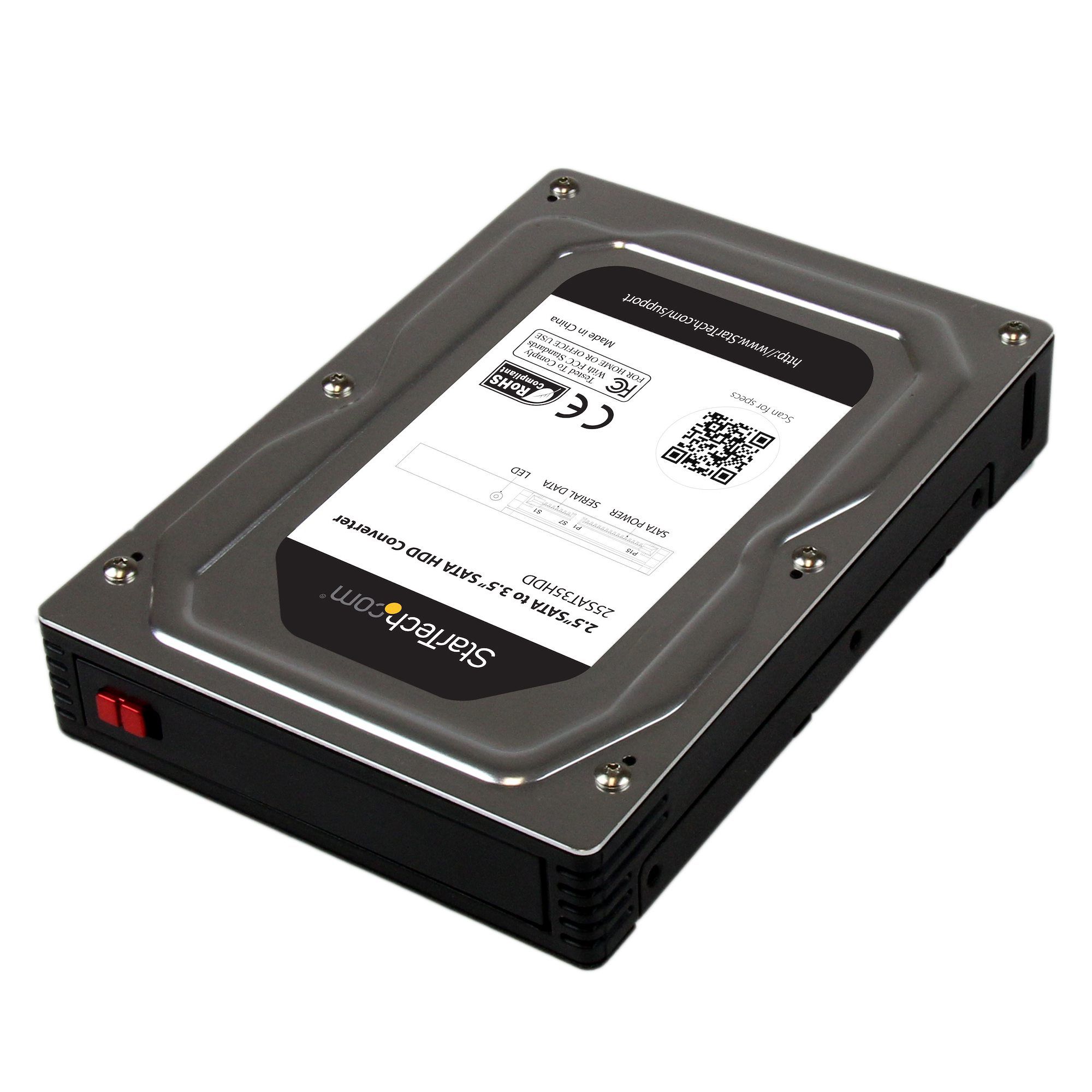 StarTech.com 2.5" naar 3.5" Aluminium SATA HDD/SSD Adapter - Zwart/Zilver