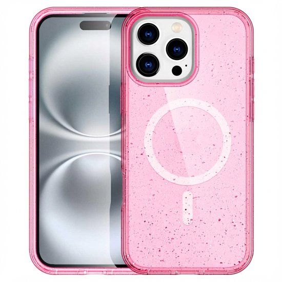 imoshion Sparkle Backcover met MagSafe voor de Apple iPhone 16 Pro Max - Glitter Roze