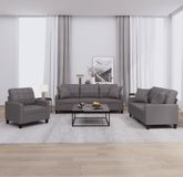 Maison Exclusive ensemble de canapé 3 pièces avec coussins, gris, similicuir