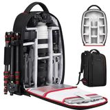 K&F Concept Fotorugzak Waterdichte cameratas Camerarugzak met laptopcompartiment voor Canon Sony Nikon Olympus SLR/DSLR-camera, lens en accessoires, groot (zwart)