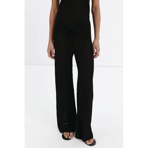 Mango wide leg broek - zwart