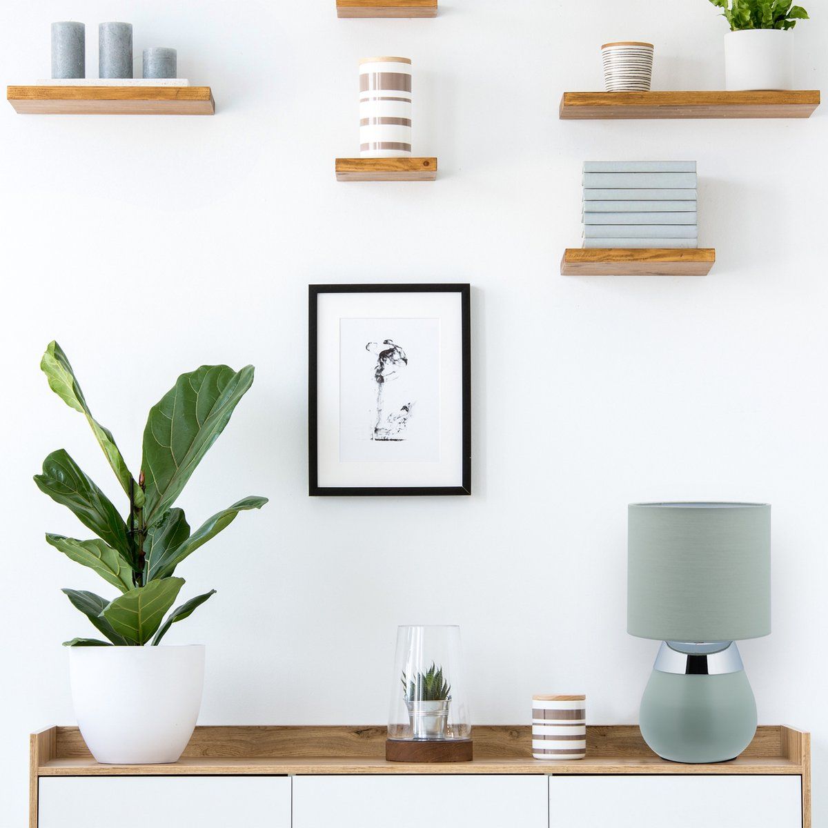 Relaxdays Nachtlamp Touch - Tafellamp Vensterbank - Schemerlamp - Tafelverlichting - Groen